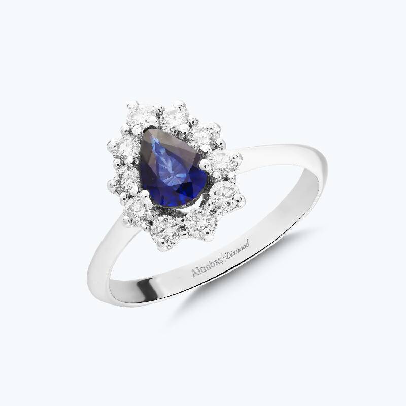 0.47 Carat Sapphire Diamond Ring