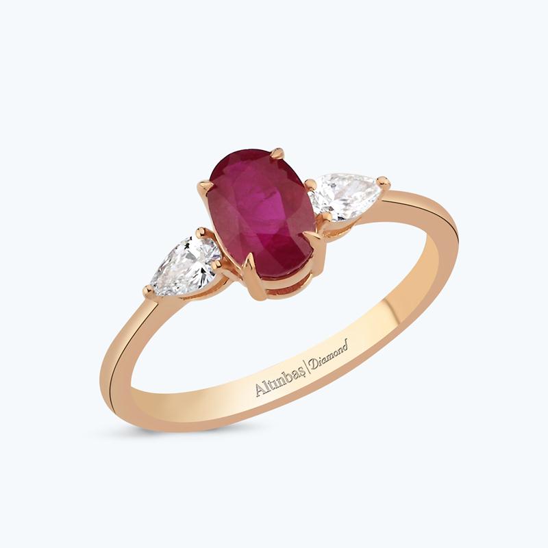0.22 Carat Ruby Diamond Ring
