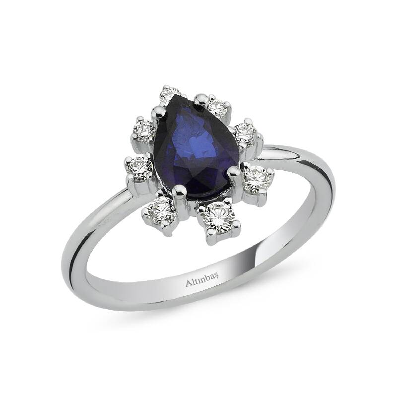0.22 Carat Sapphire Diamond Ring