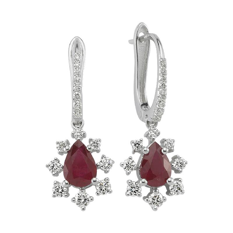 0.58 Carat Ruby Diamond Earrings