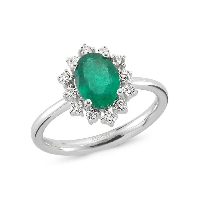 0.23 Carat Emerald Diamond Ring