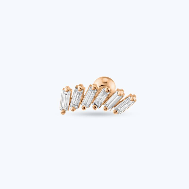 0.21 Carat Baguette Diamond Earrings