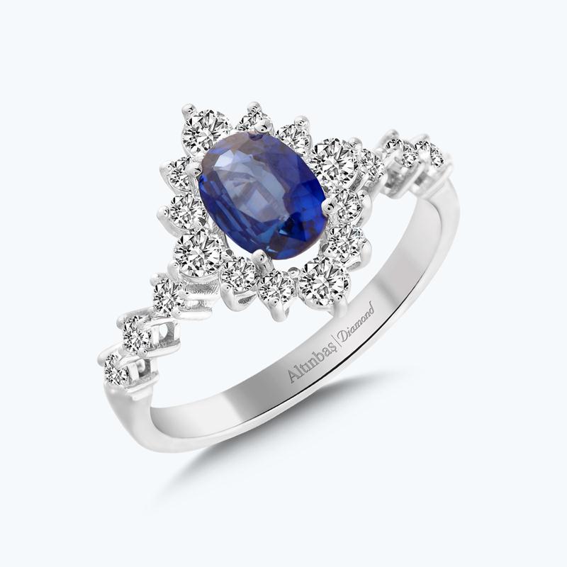 0.55 Carat Sapphire Diamond Ring