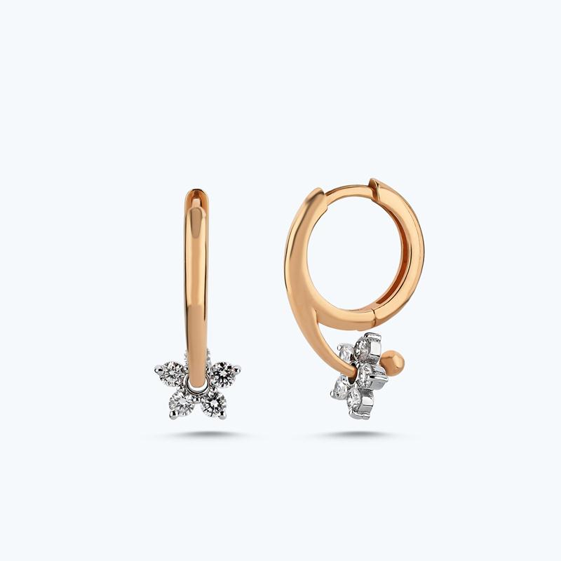 0.51 Carat Hoop Diamond Earrings