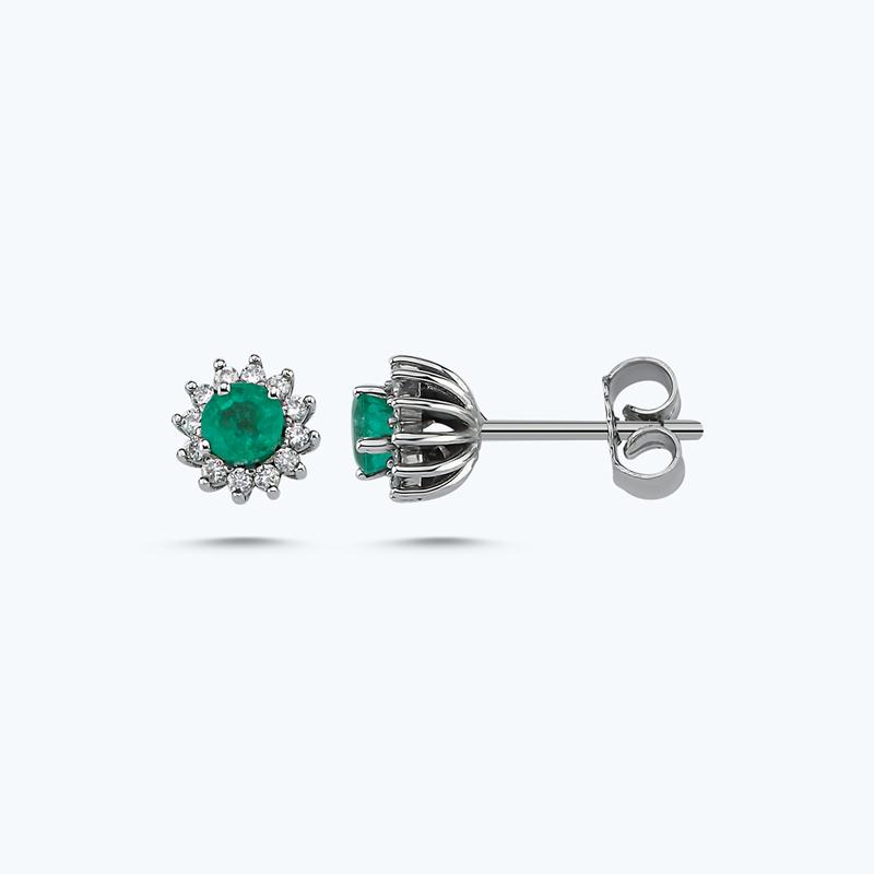 0.16 Carat Emerald Diamond Earring