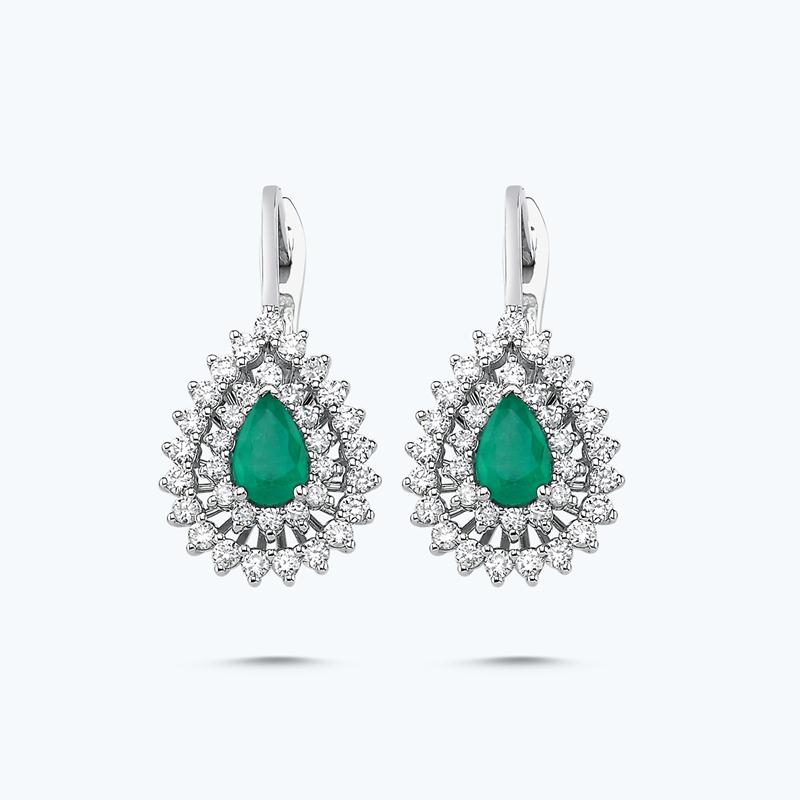 0.84 Carat Emerald Diamond Earring
