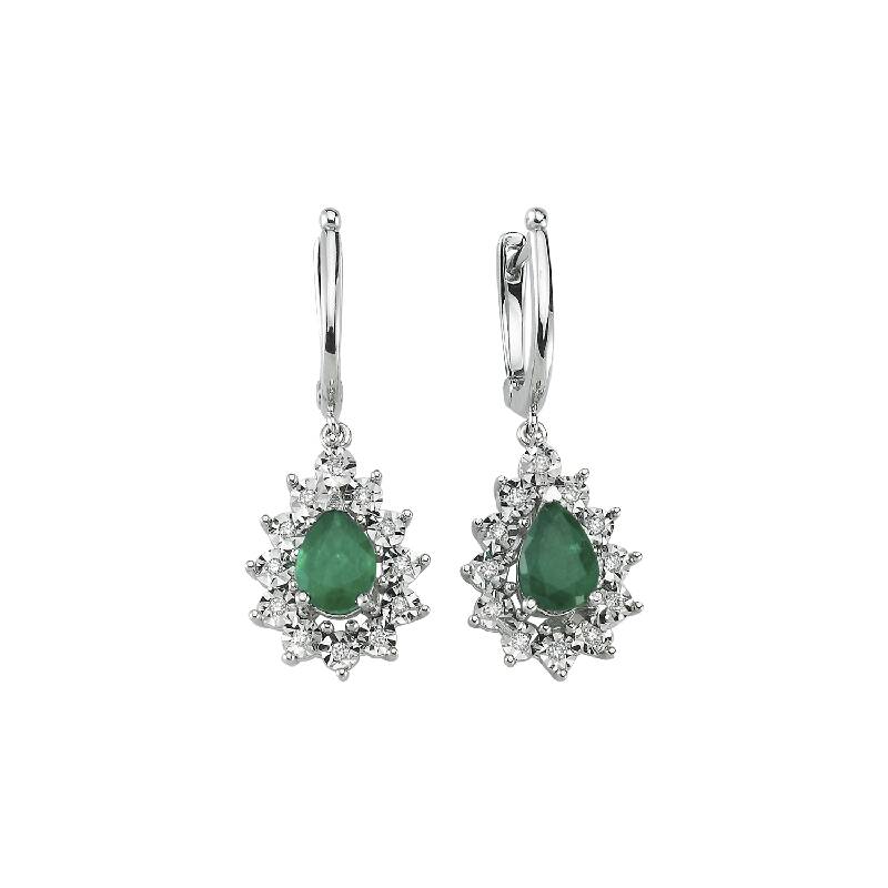 0.12 Carat Emerald Diamond Earrings