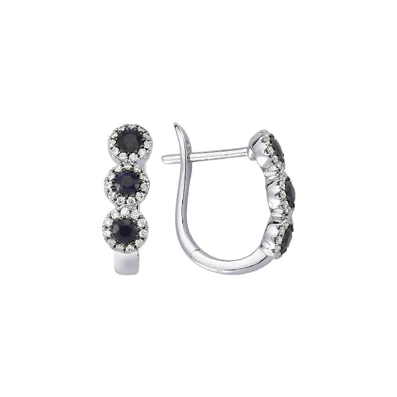 0.19 Carat Sapphire Diamond Earrings