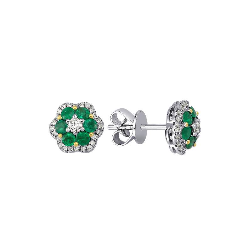 0.24 Carat Emerald Diamond Earrings