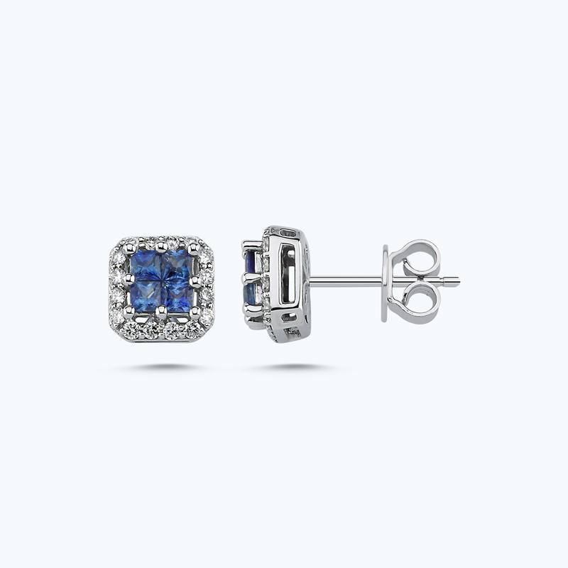0.28 Carat Sapphire Diamond Earring