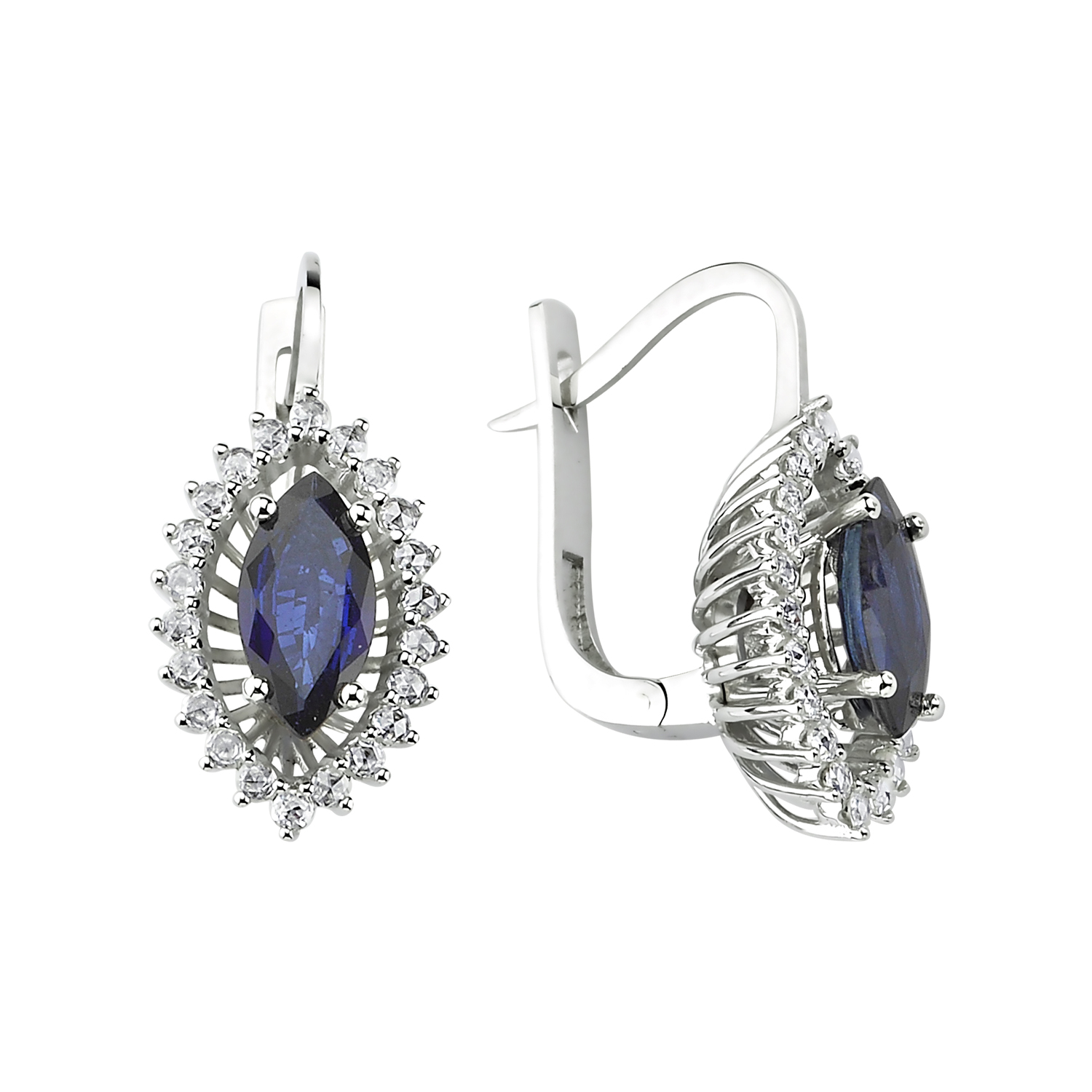 0.45 Carat Sapphire Diamond Earring