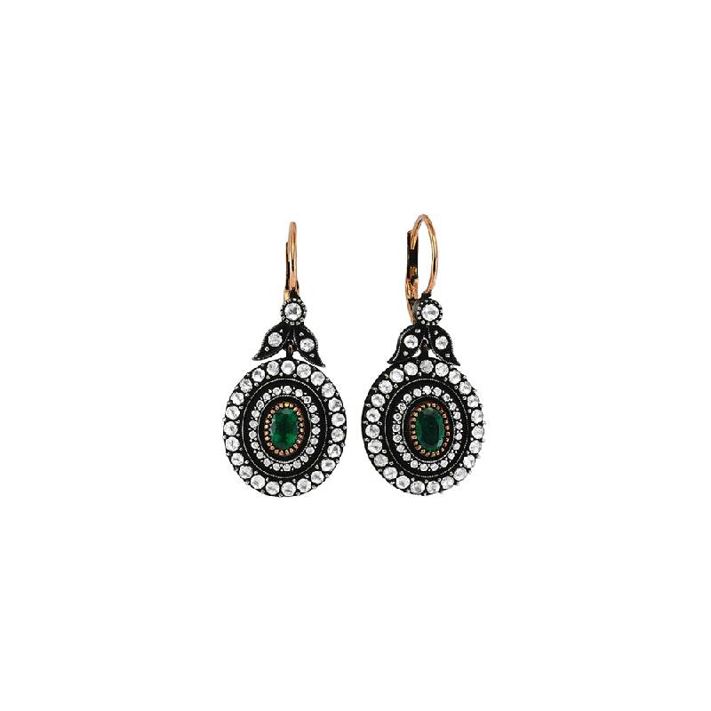 1.24 Carat Emerald Diamond Earrings