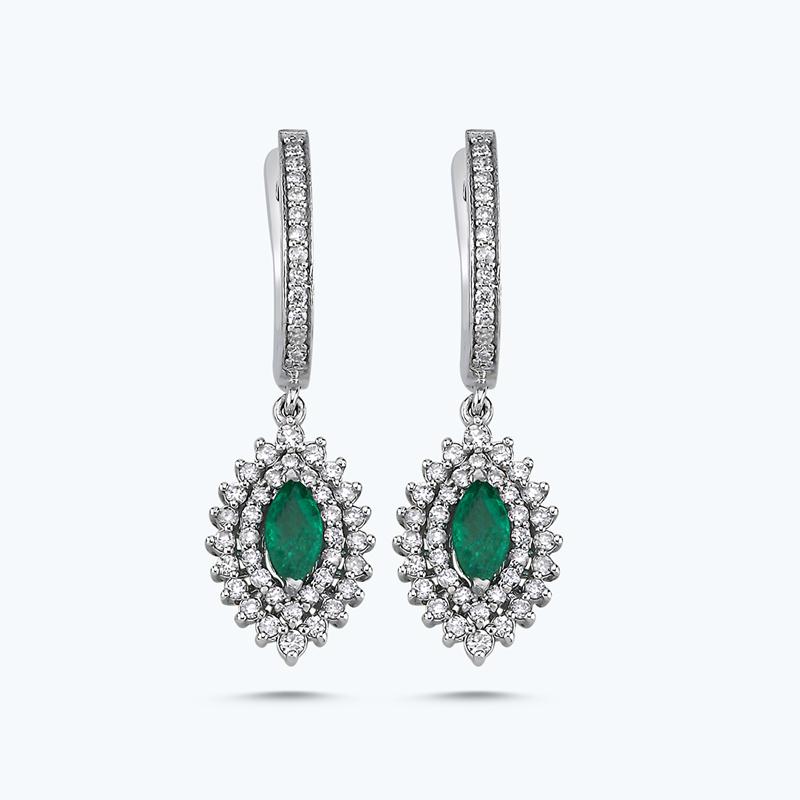0.55 Carat Emerald Diamond Earrings
