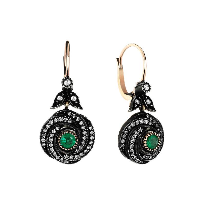 0.52 Carat Emerald Diamond Earrings