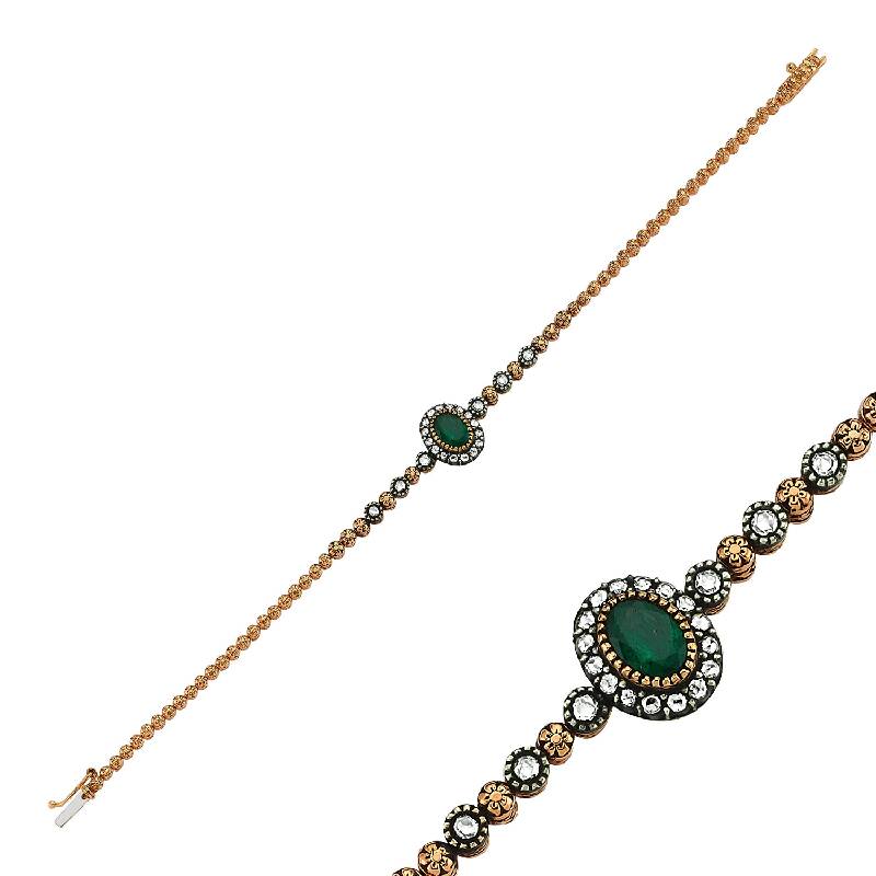0.45 Carat Emerald Diamond Bracelet