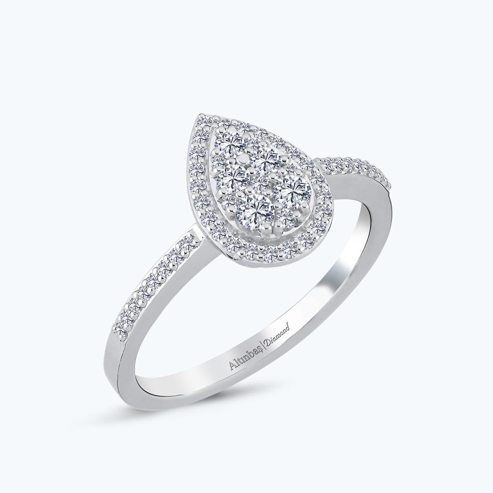 0.41 Karat Pırlanta Damla Yüzük