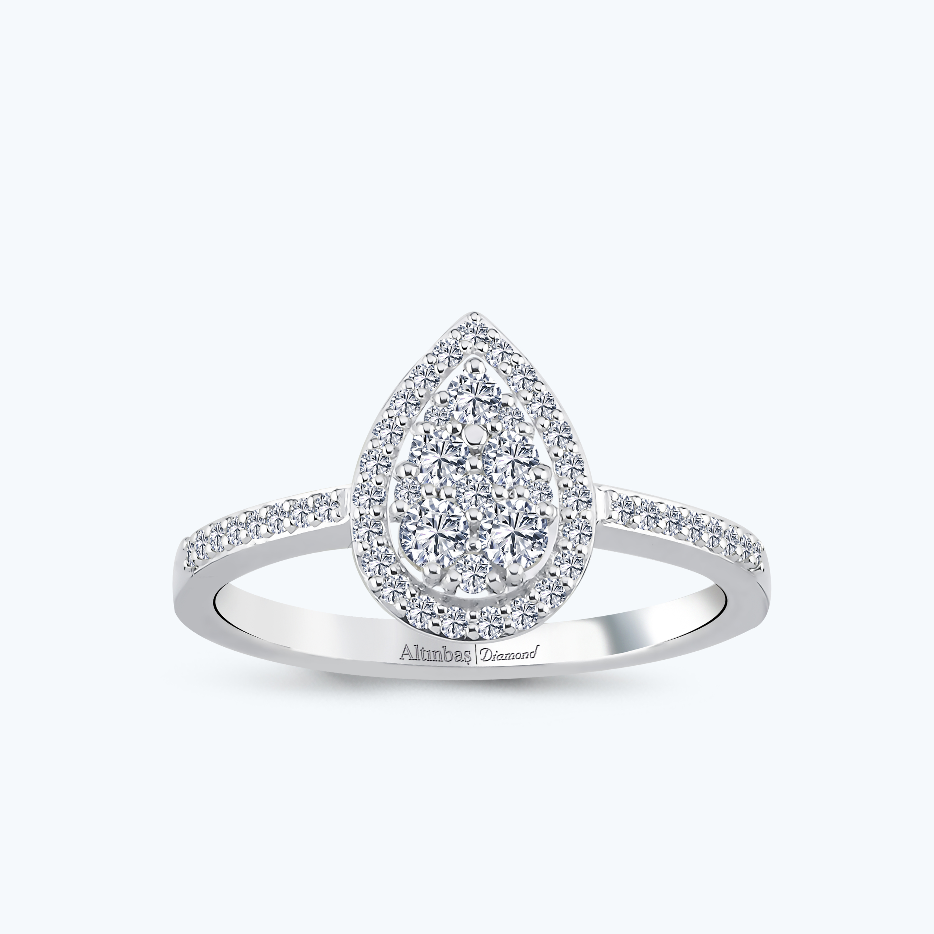 0.41 Karat Pırlanta Damla Yüzük