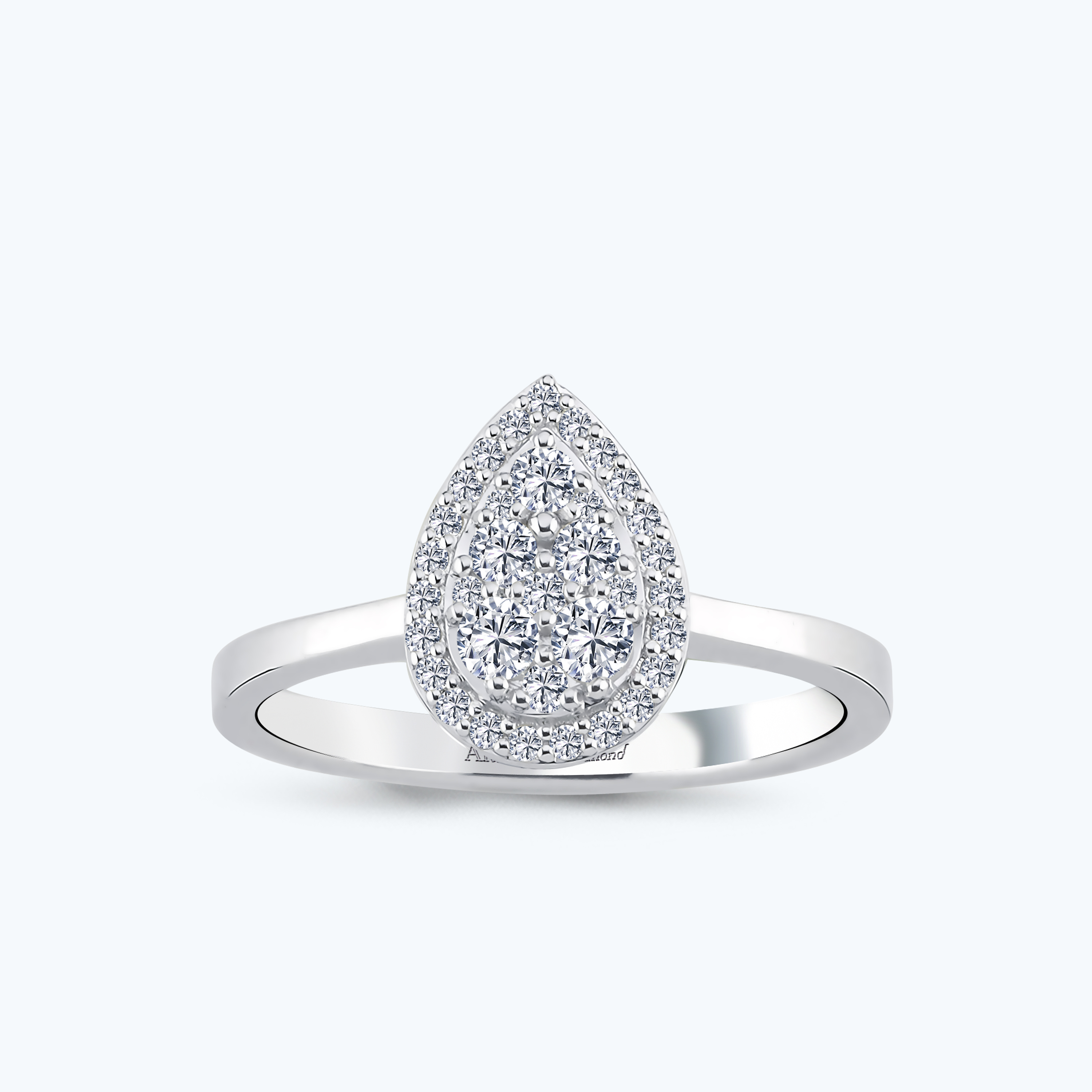 0.22 Karat Pırlanta Damla Yüzük