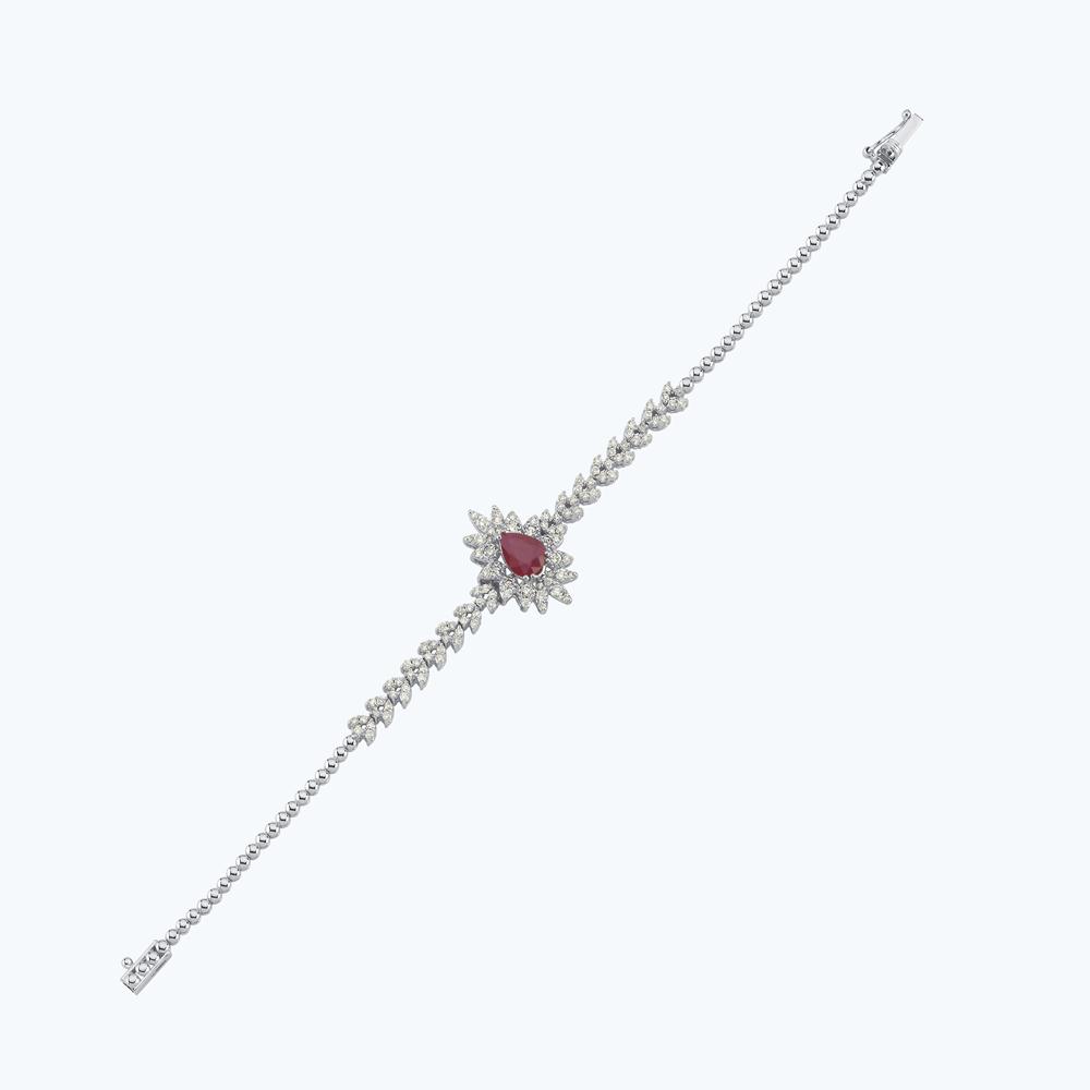 1.17 Karat Pırlanta Yakut Damla Bileklik