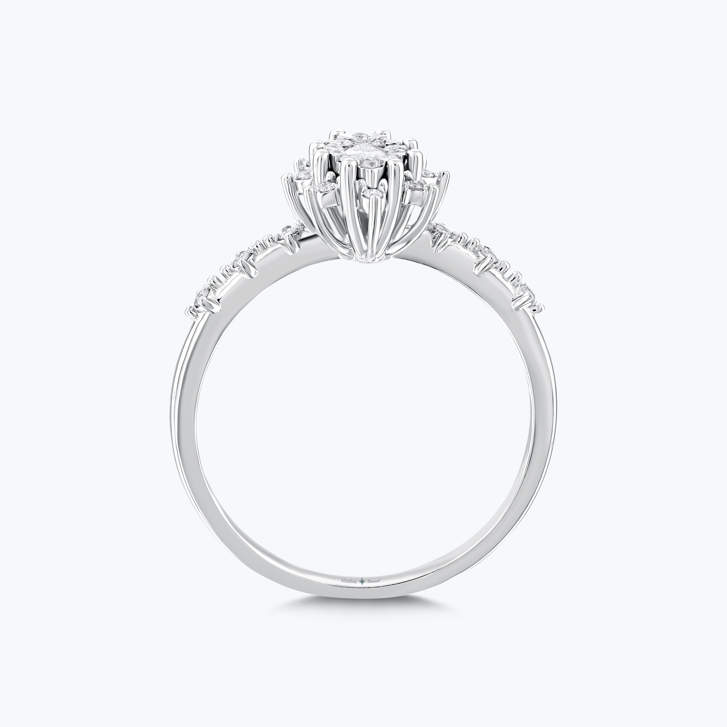 0.21 Karat Pırlanta Lotus Çiçeği Yüzük