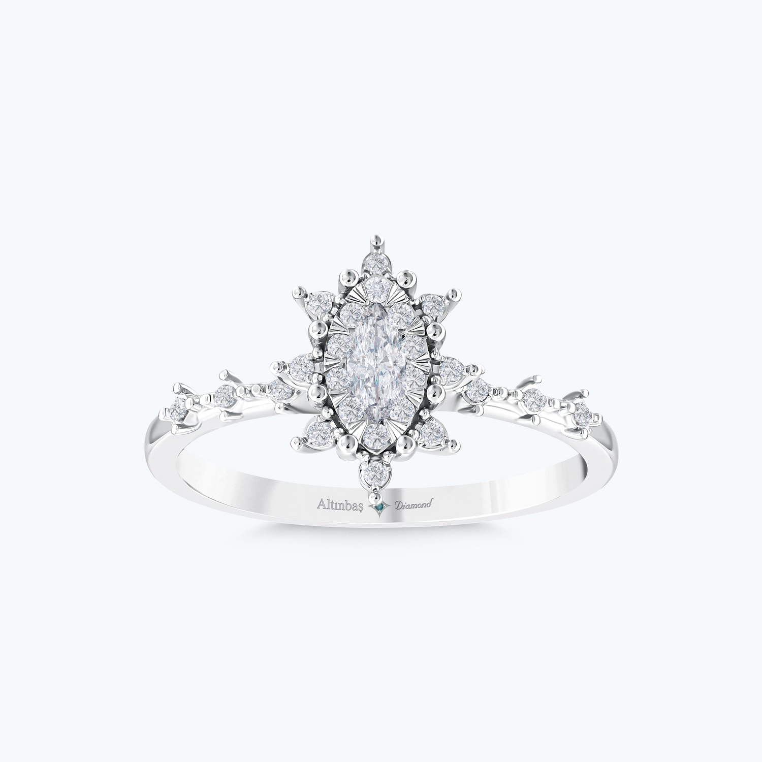 0.21 Karat Pırlanta Lotus Çiçeği Yüzük