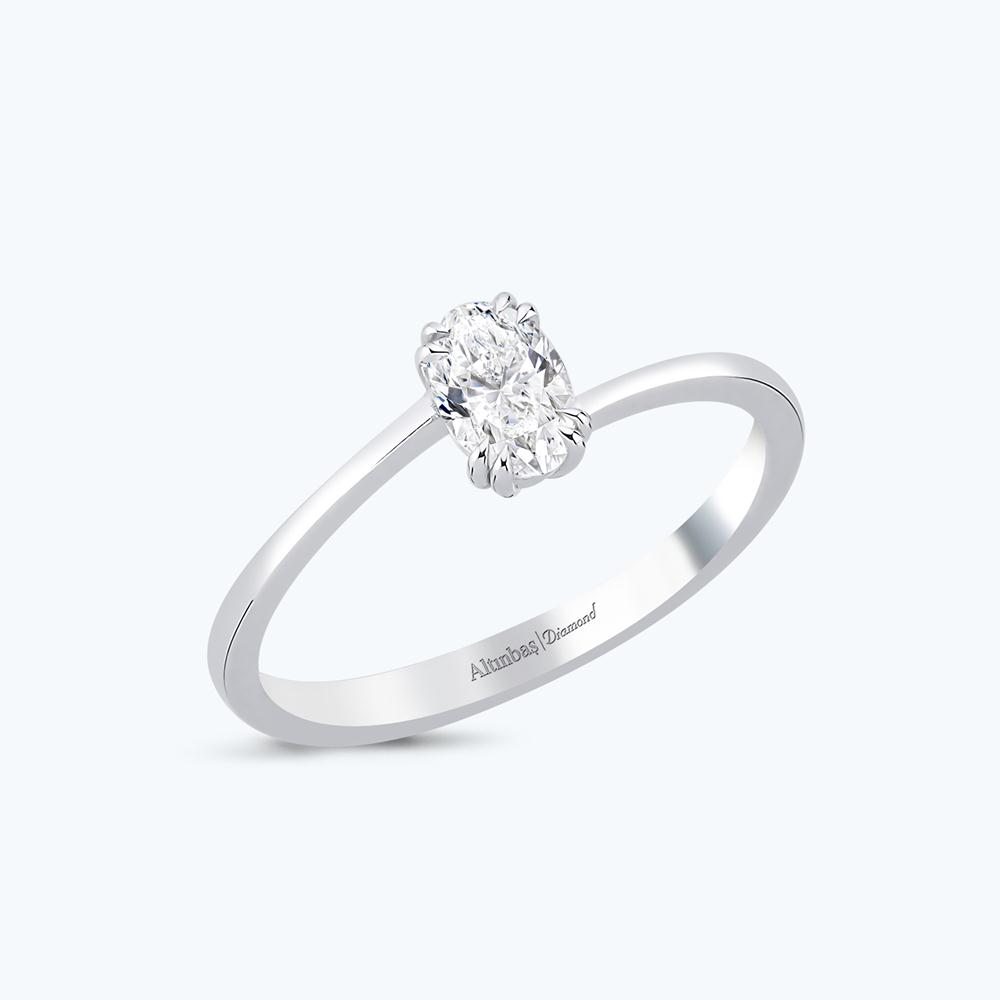 Pırlanta Oval Tektaş Yüzük