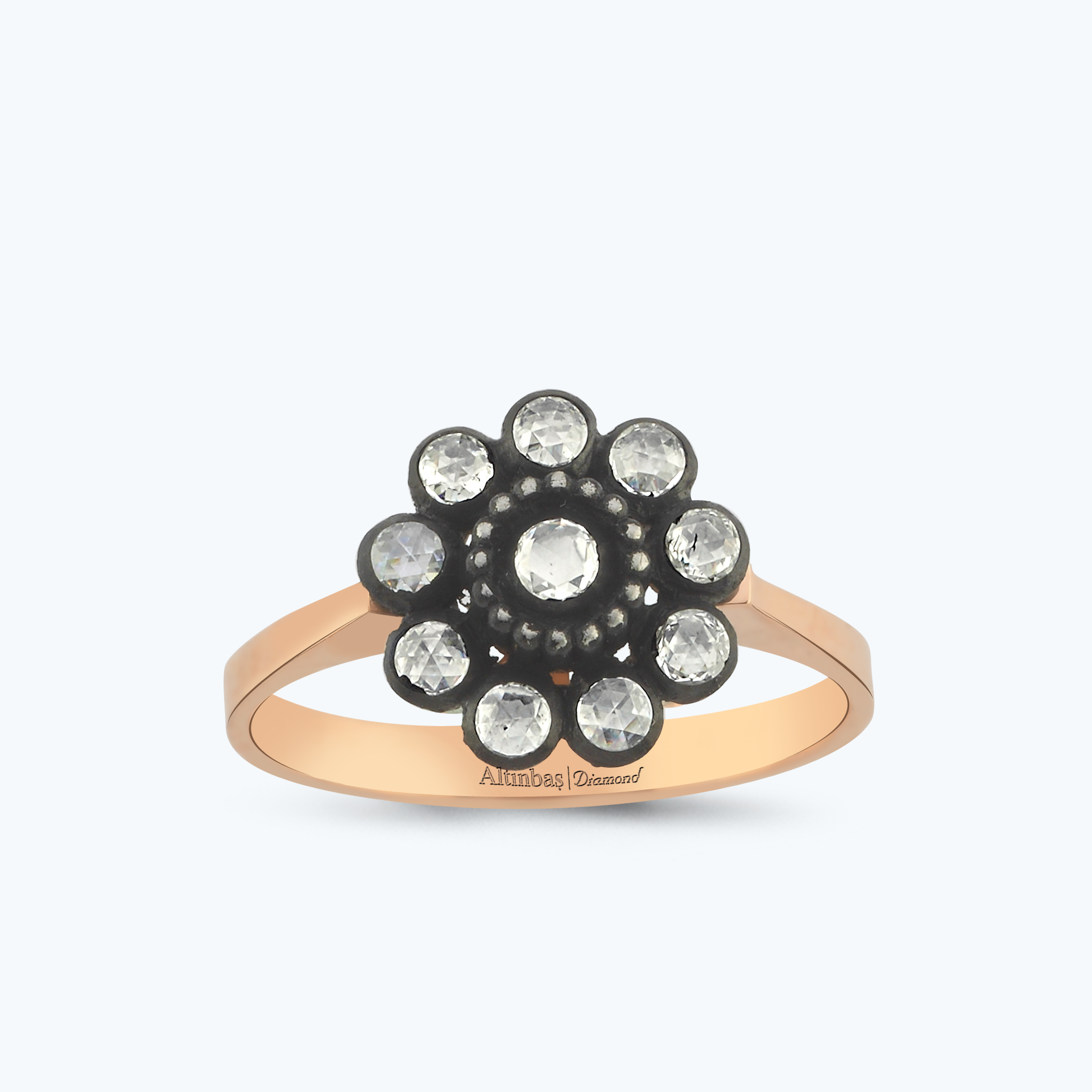 0.16 Karat Elmas Çiçek Yüzük