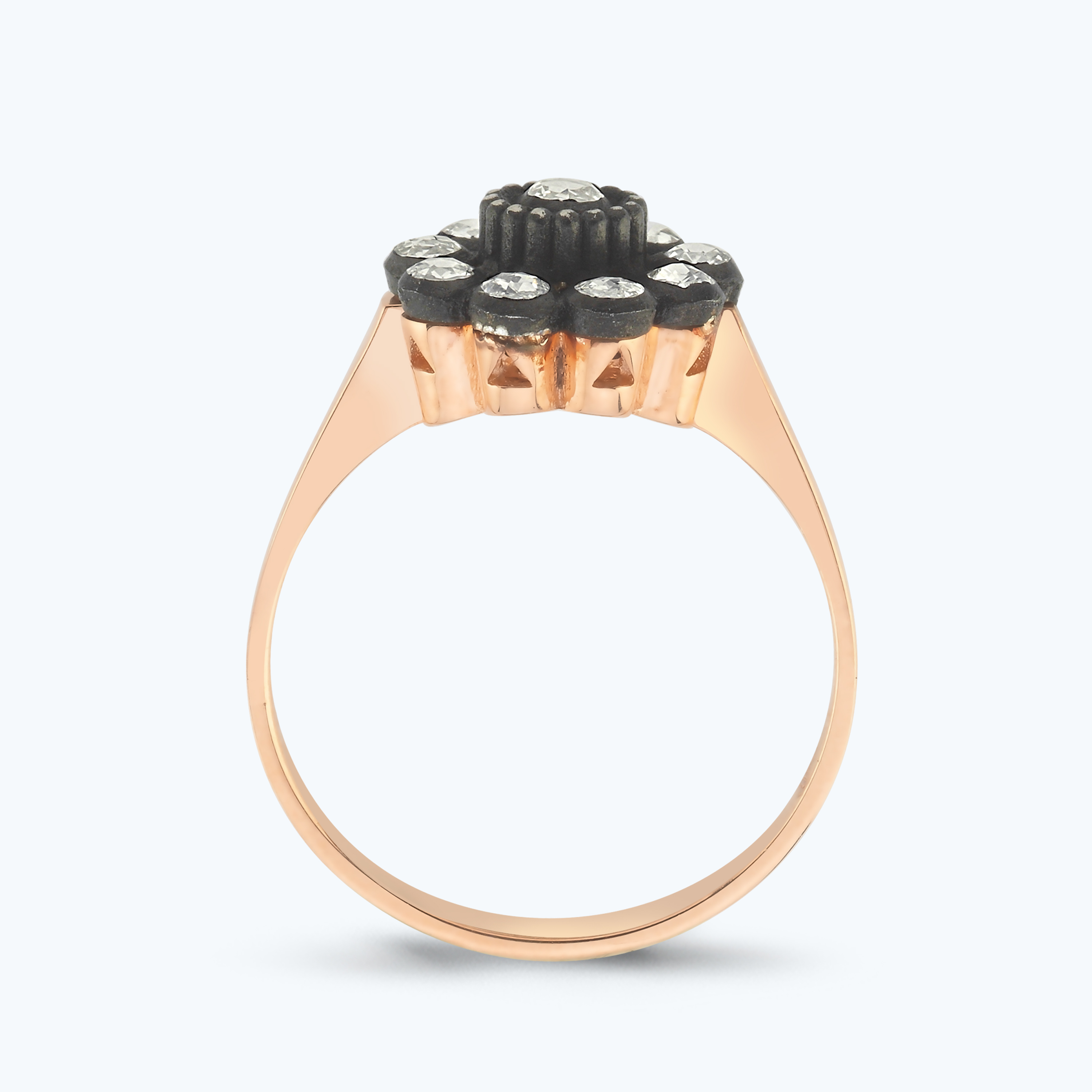 0.16 Karat Elmas Çiçek Yüzük