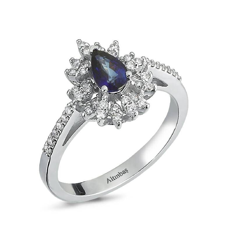 0.33 Carat Sapphire Diamond Ring