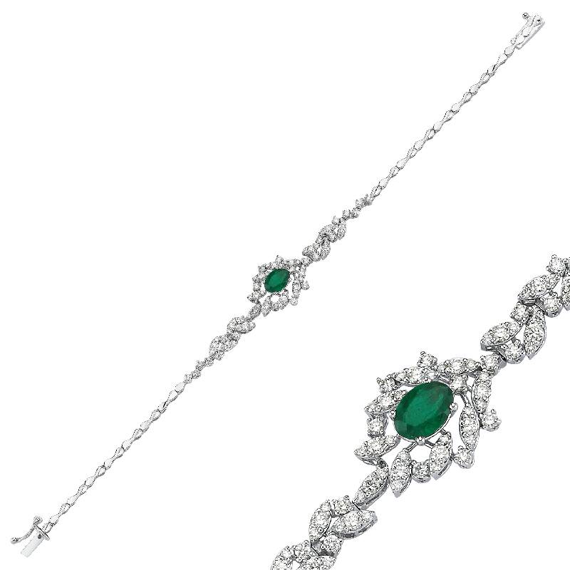 1.05 Carat Emerald Diamond Bracelet