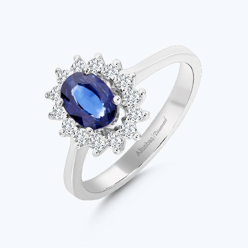 0.35 Carat Sapphire Diamond Ring