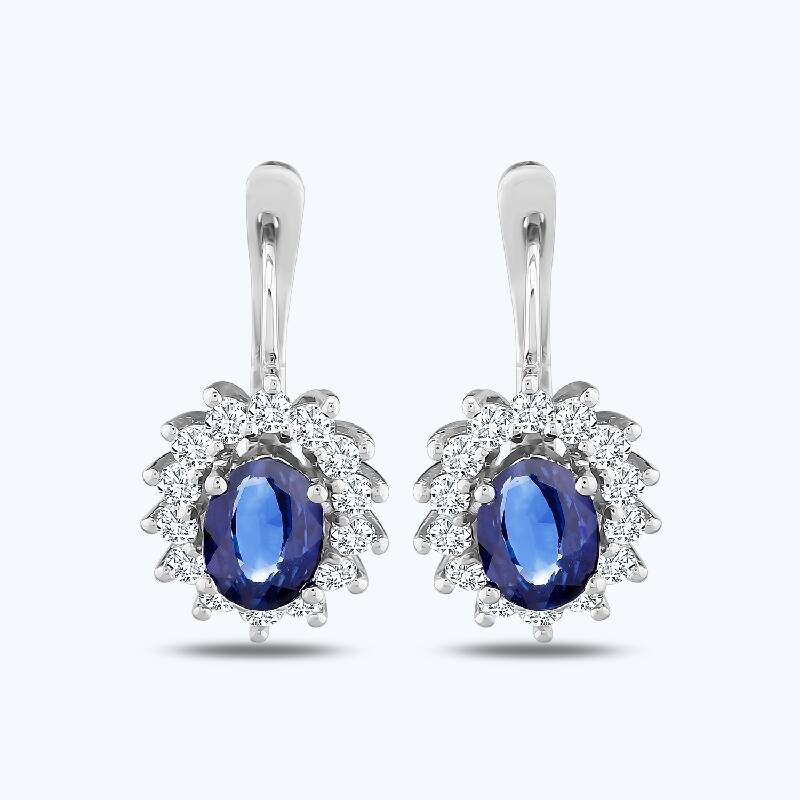 0.70 Carat Sapphire Diamond Earring