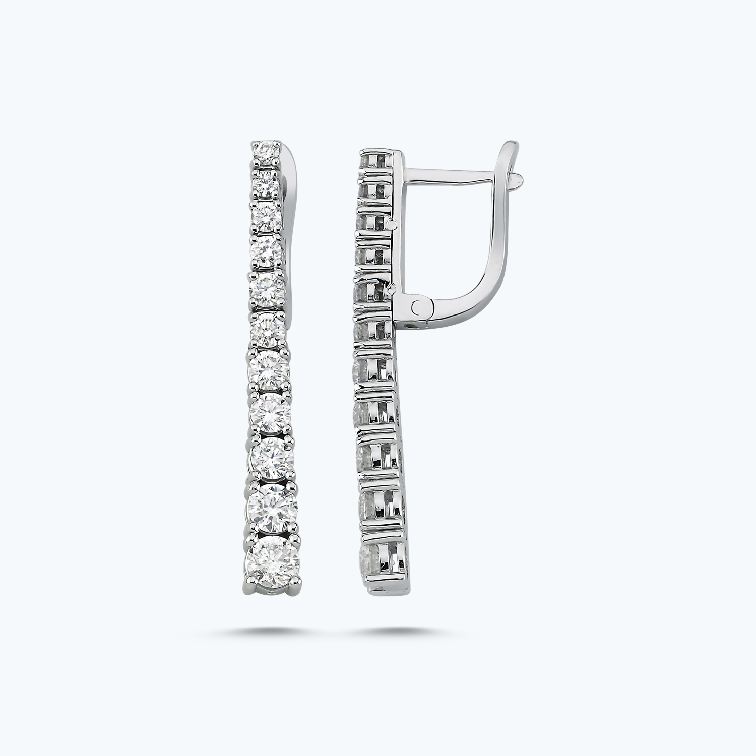 1.61 Karat Pırlanta Su Yolu Küpe