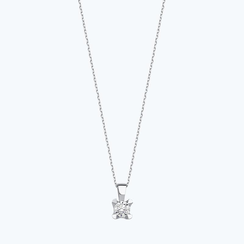 0.09 Carat Solitaire Diamond Necklace