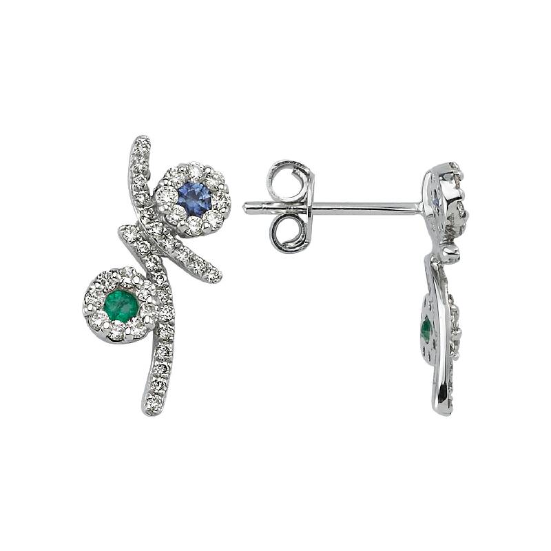 0.41 Carat Emerald Diamond Earrings
