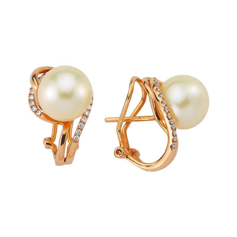 0.27 Carat Pearl Diamond Earrings