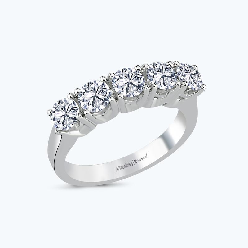 0.95 Carat Five Stone Diamond Ring