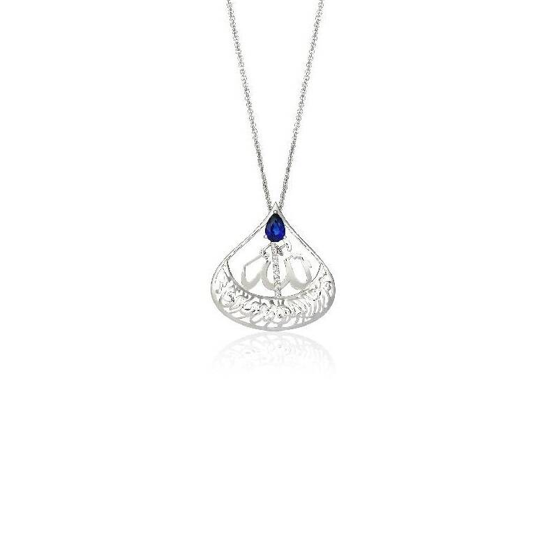 0.05 Carat Sapphire Diamond Necklace