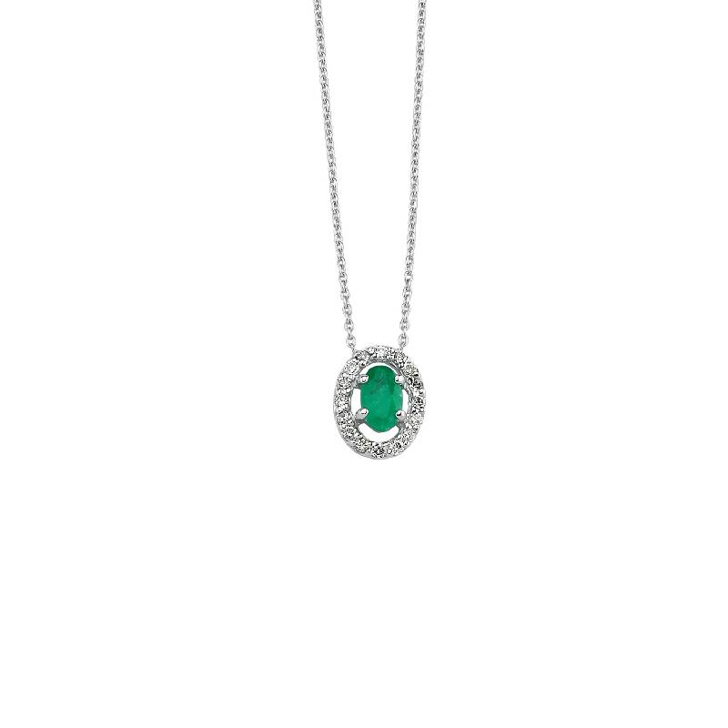 0.10 Carat Emerald Diamond Necklace