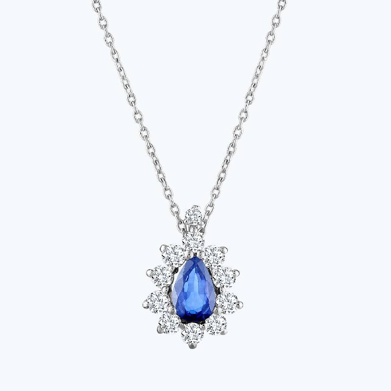 0.01 Carat Sapphire Diamond Necklace