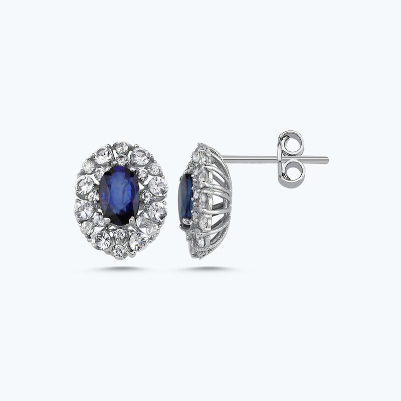 0.12 Carat Sapphire Diamond Earring