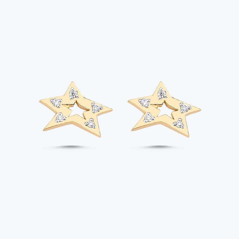 0.08 Carat Star Diamond Earrings