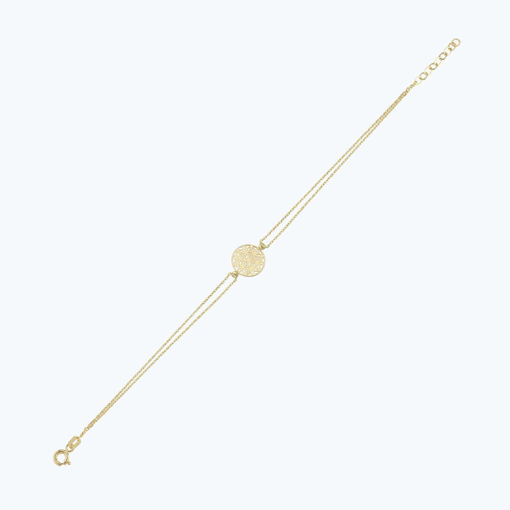 Altın Yaşam Çiçeği Zincir Bileklik