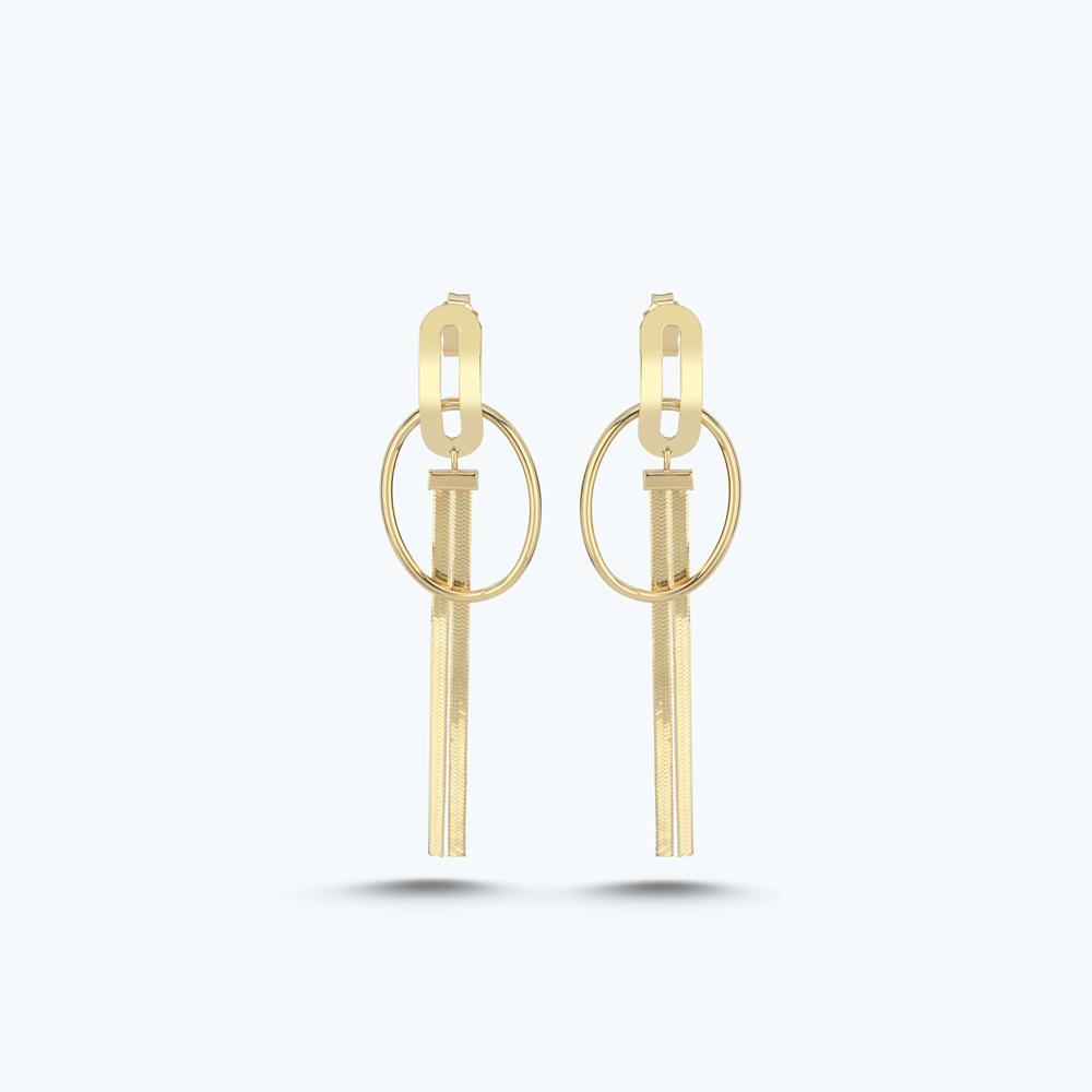 Altın Sallantılı Küpe