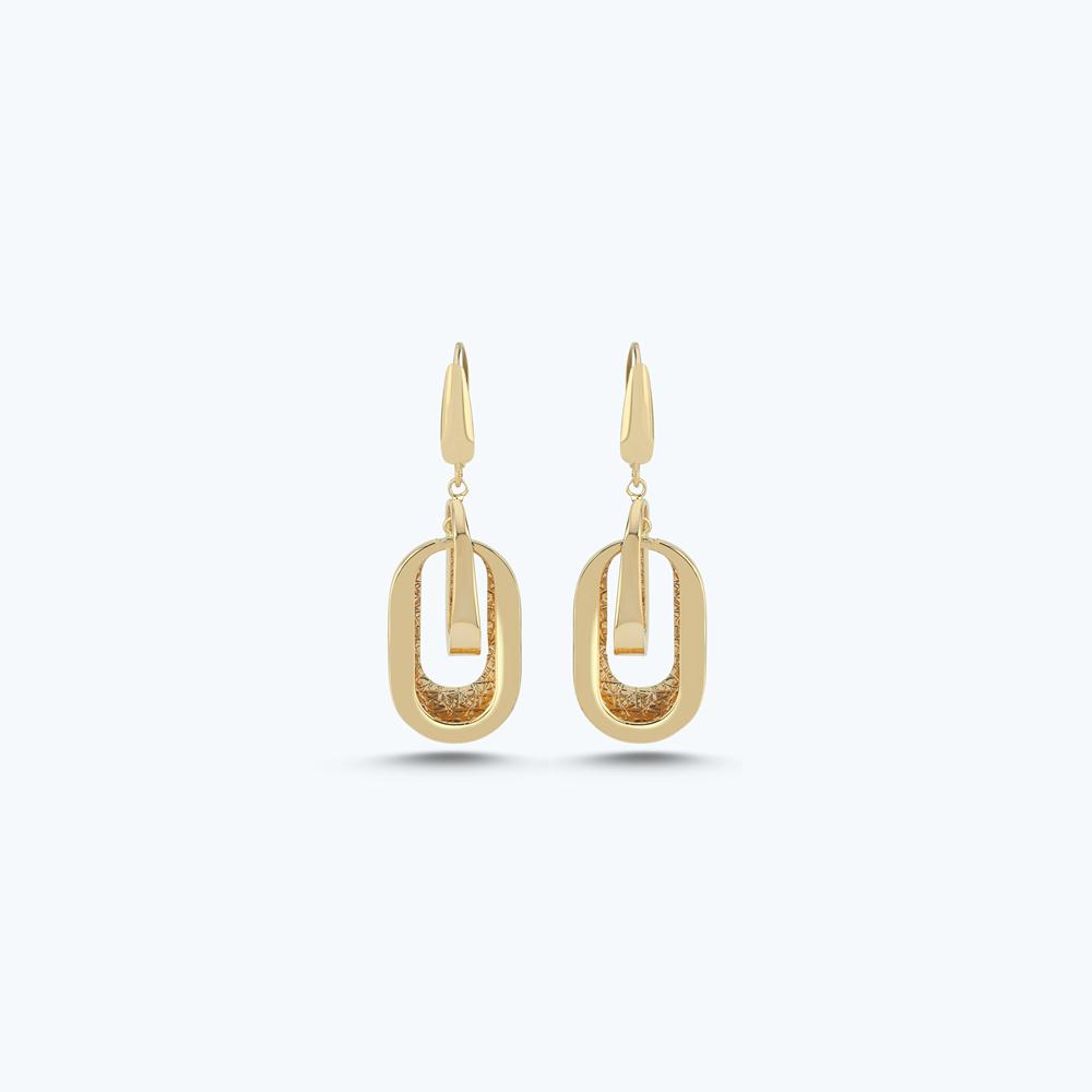 Altın Sallantılı Halka Küpe