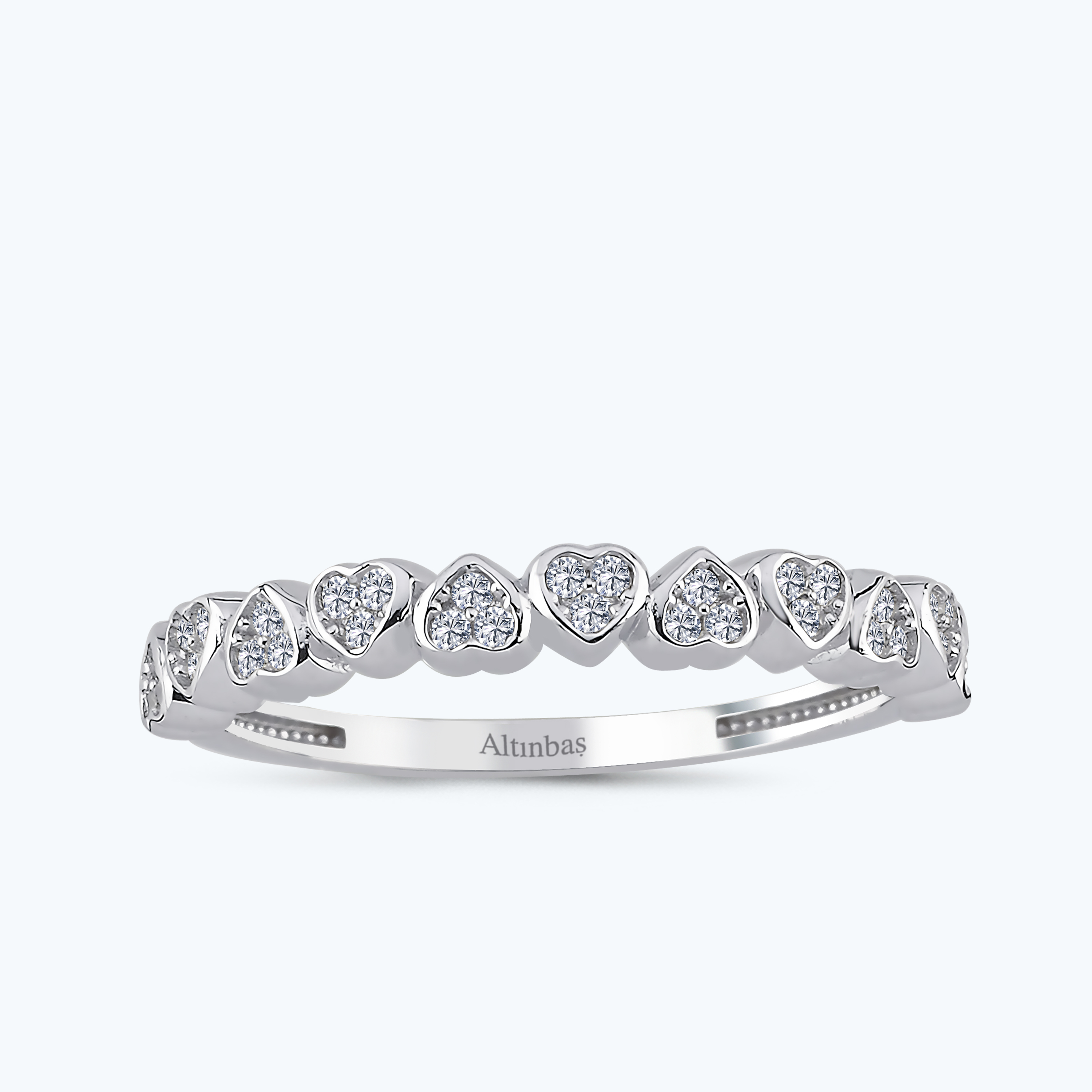 Altın Kalp Yarımtur Yüzük