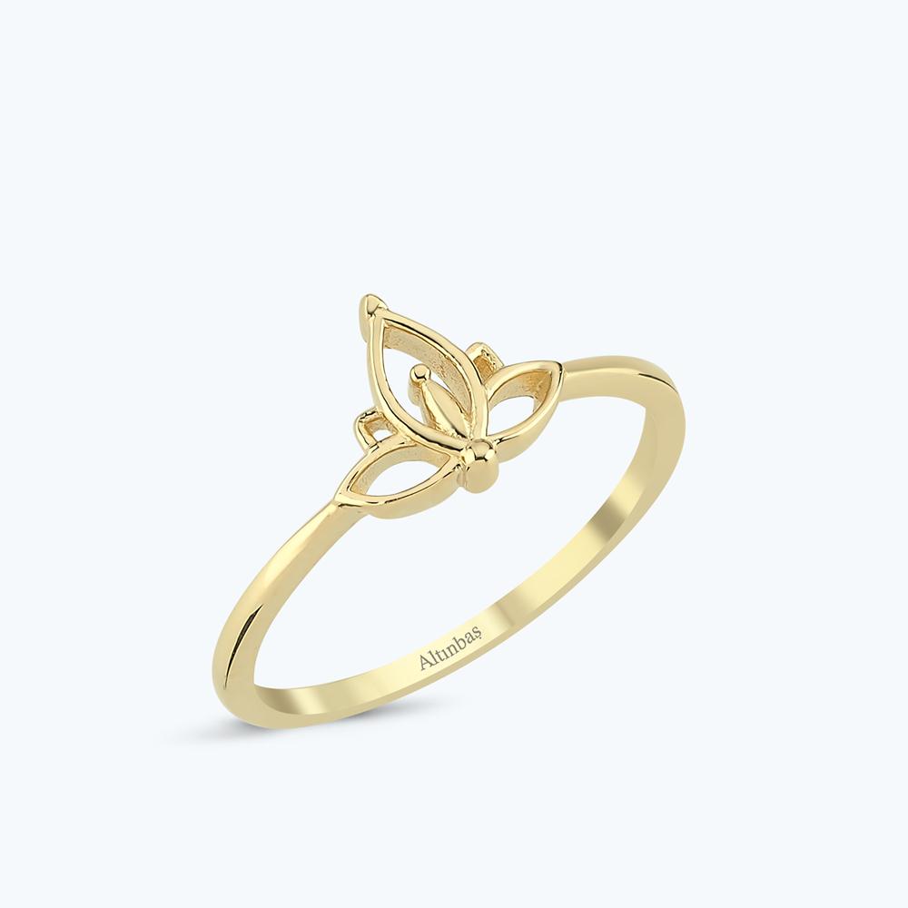 Altın Lotus Çiçeği Yüzük