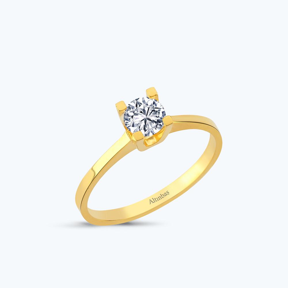 22 Ayar Altın Tektaş Yüzük