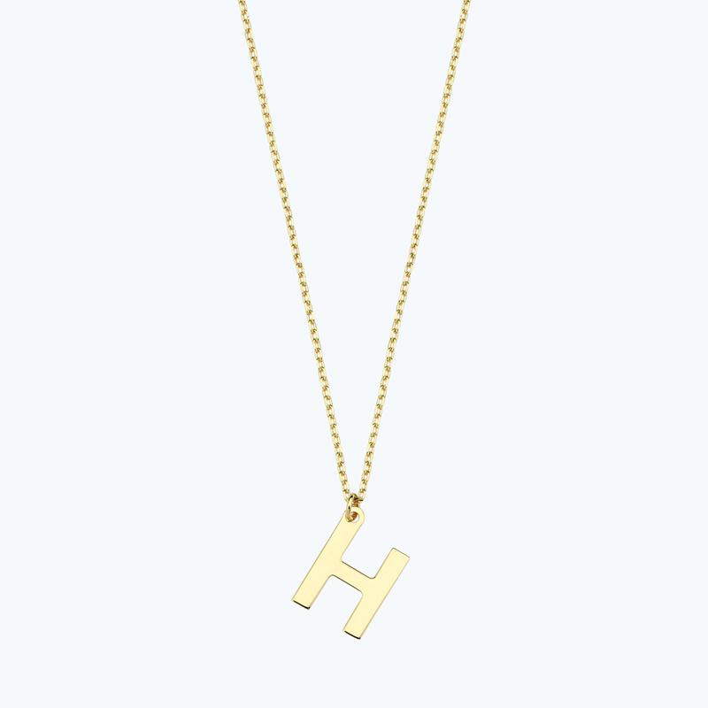 Letter H Gold Necklace