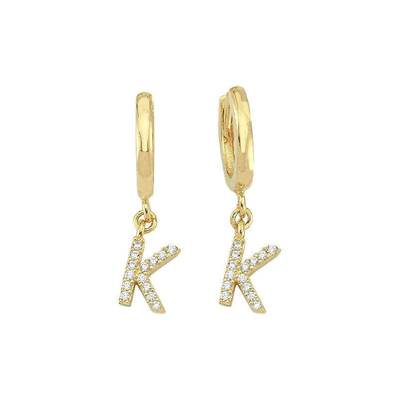 Letter K Gold Earring